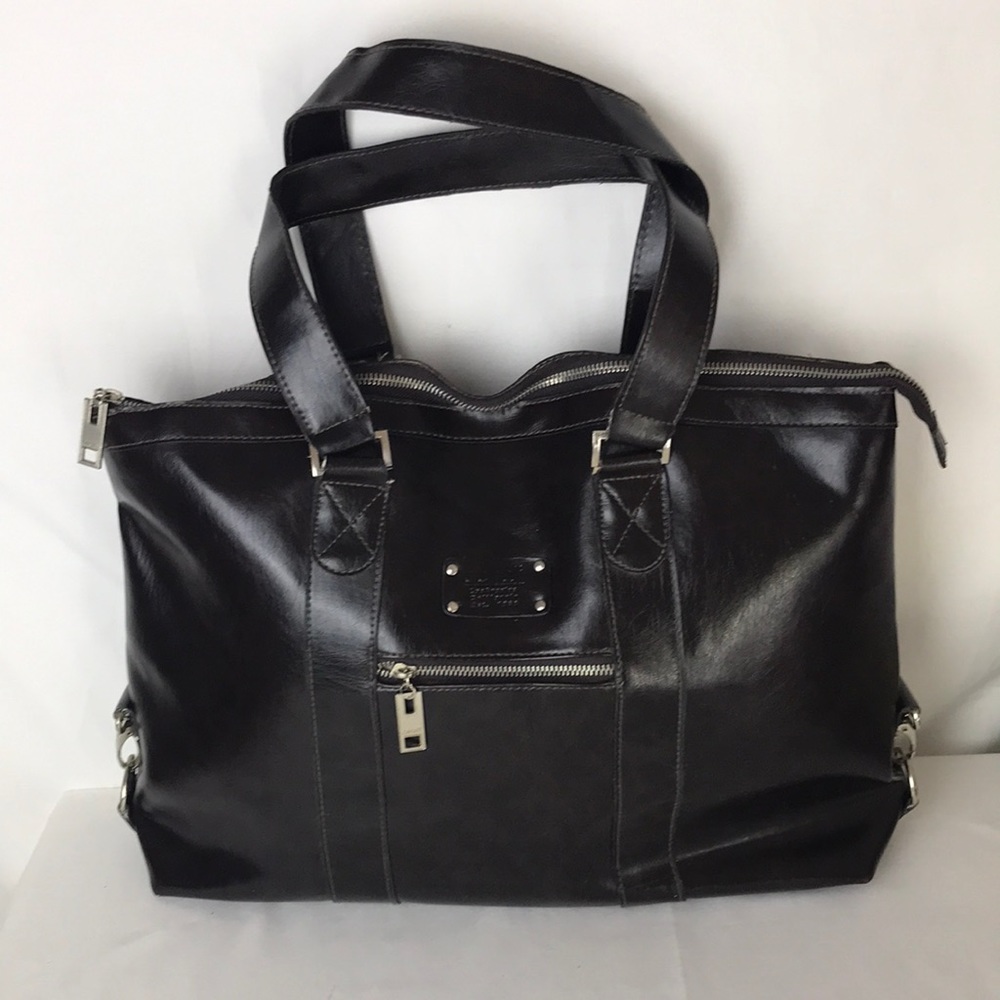 Denali faux leather brown laptop bag